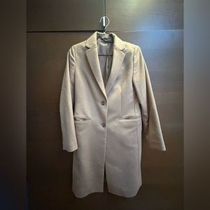 Uniqlo Tan/Beige Tailored Wool Coat - women’s small